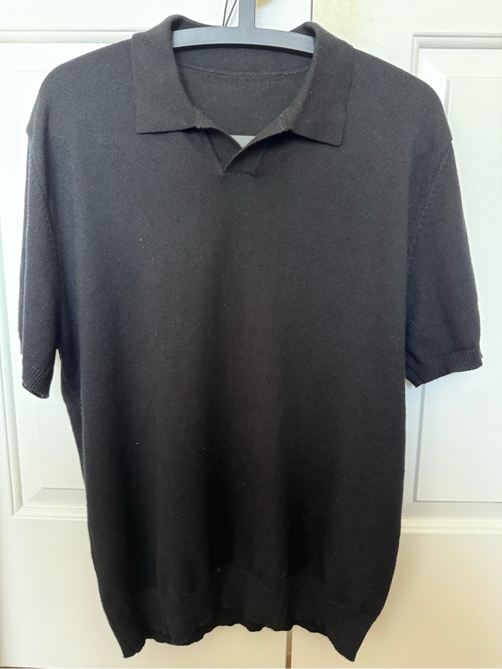 Black Knit Polo Shirt - Classic Men's Short Sleeve